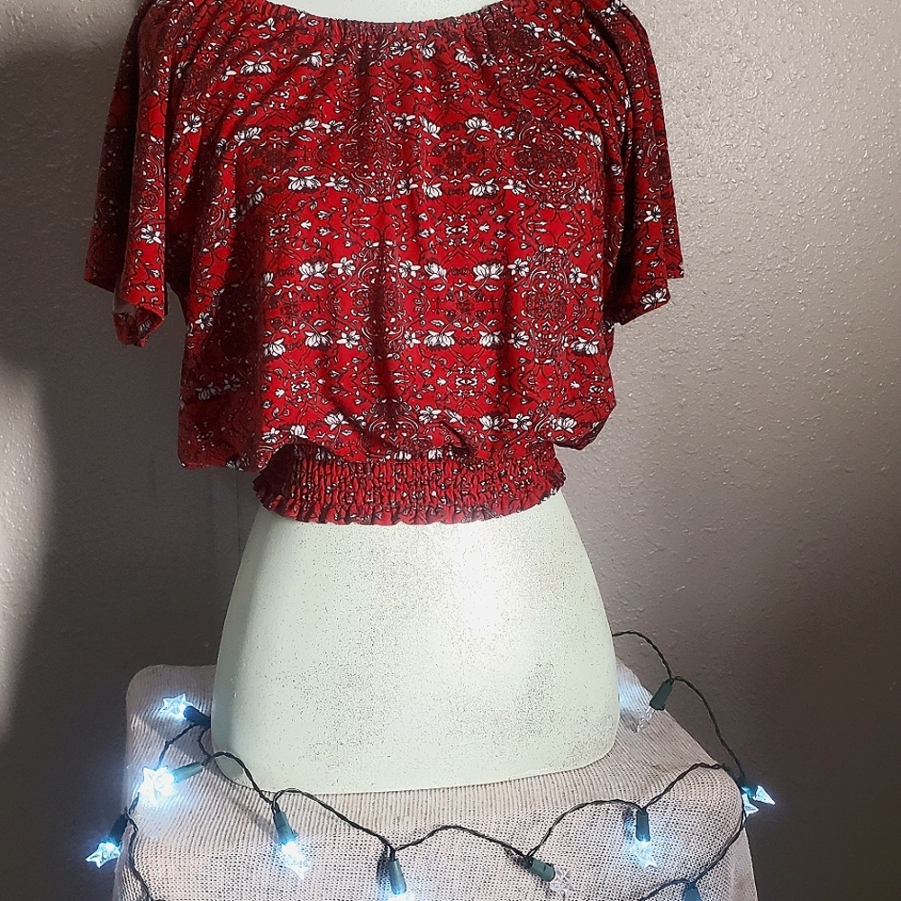 Floral Red Derek Heart Blouse